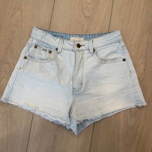 Rip Curl Light Wash Denim Frayed Hem Shorts